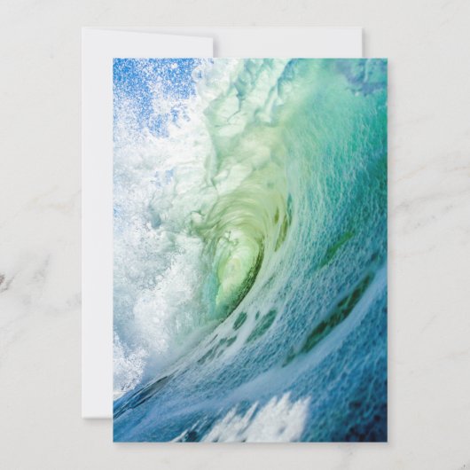 Elegantes Ocean Blue Waves Summer Beach Hochzeit Einladung (Rückseite)