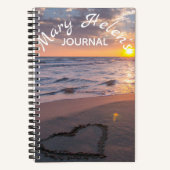 Elegantes Ocean Sunset Name Journal Spiral Noteboo Notizblock (Vorderseite)