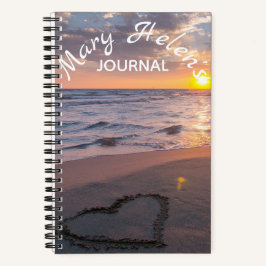 Elegantes Ocean Sunset Name Journal Spiral Noteboo Notizblock