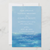 Elegantes Ocean Watercolor Einladung zur Hochzeit (Vorderseite)