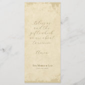 Elegantes Off-White-Grunge-Menü für Hochzeiten mit Menükarte (Rückseite)