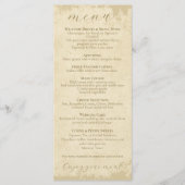 Elegantes Off-White-Grunge-Menü für Hochzeiten mit Menükarte (Vorderseite)