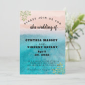 Elegantes offenes Meer und Hochzeit am Himmel auf Einladung (Stehend Vorderseite)