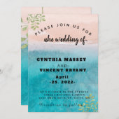 Elegantes offenes Meer und Hochzeit am Himmel auf Einladung (Vorne/Hinten)