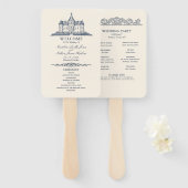 Elegantes Old Chateau Manor Hochzeitsprogramm Fächer (Vorne und Hinten)