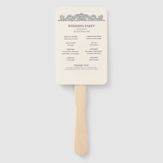 Elegantes Old Chateau Manor Hochzeitsprogramm Fächer (Rückseite)