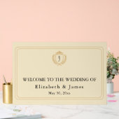 Elegantes Old Money Wappen - Hochzeit von Elfenbei Acrylschild (Hochzeit)