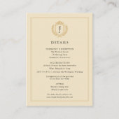 Elegantes Old Money Wappen - Hochzeit von Elfenbei Begleitkarte (Vorderseite)
