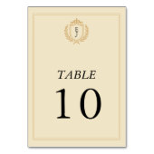 Elegantes Old Money Wappen - Hochzeit von Elfenbei Tischnummer (Rückseite)