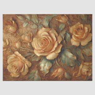 Elegantes Ölgemälde Vintager französischer Rose Seidenpapier