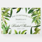 Elegantes Olive Boho Summer Garden Brautparty Gästebuch (Vorderseite)