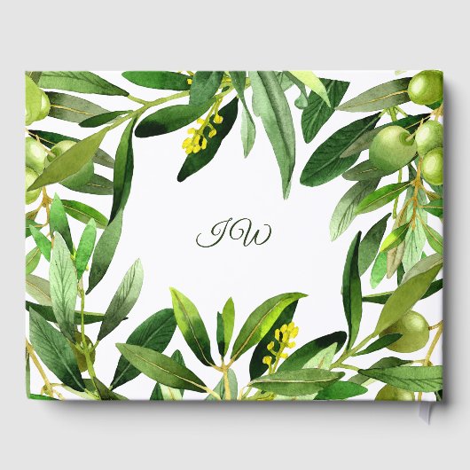 Elegantes Olive Boho Summer Garden Brautparty Gästebuch (Rückseite)