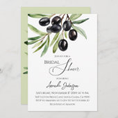 Elegantes Olive Branch Brautparty Einladung (Vorne/Hinten)