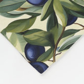 Elegantes Olive Branch Muster mit Deep Blue Olives Fleecedecke (Ecke)