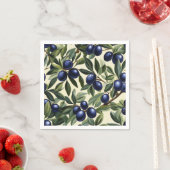 Elegantes Olive Branch Muster mit Deep Blue Olives Serviette (Beispiel)