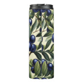 Elegantes Olive Branch Muster mit Deep Blue Olives Thermosbecher (Rückseite)