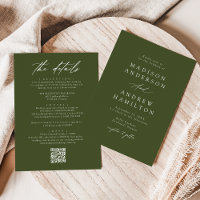 Elegantes Olive Green in einem QR-Code Hochzeit