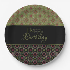 Elegantes Olive Green mit Schwarz Pappteller