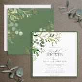 Elegantes Olive Green Watercolor Brautparty Einladung