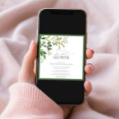 Elegantes Olive Green Watercolor Brautparty Einladung