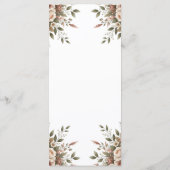 Elegantes Olive Green & White Floral Corner Menü Menükarte (Rückseite)