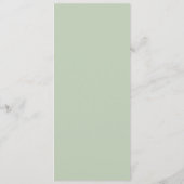 Elegantes Olive Greenerity Hochzeitliches Abendmen Menükarte (Rückseite)