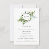Elegantes Olive Greenerity Menü Auswahl RSVP Karte (Vorderseite)