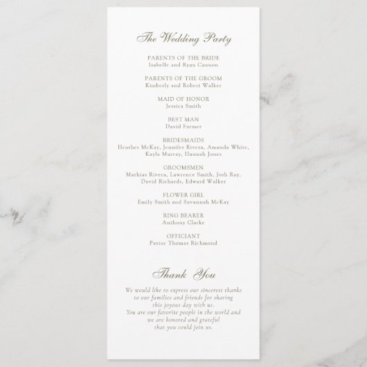 Elegantes Olive Oak Vintage Kresszeit Programm (Rückseite)