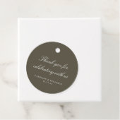 Elegantes Olive-Script-Hochzeit Danke schön Geschenkanhänger (Beispiel)