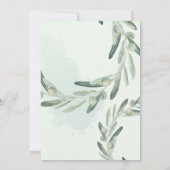 Elegantes Olive Sprig Branch Wreath Brautparty Einladung (Rückseite)