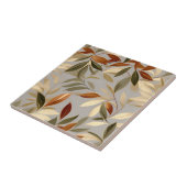 Elegantes Olive- und Gold-Blätter-Muster Fliese (Seite)