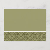Elegantes Olive & White Damask Einladung (Rückseite)