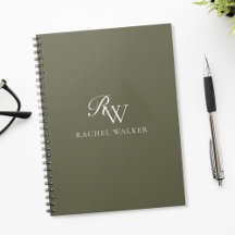 Elegantes Oliven Grün Monogramm