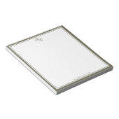 Elegantes Oliven Grün Monogramm Zwei Rahmen Notizblock (angewinkelt)