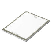 Elegantes Oliven Grün Monogramm Zwei Rahmen Notizblock (Rotiert)