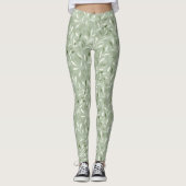 Elegantes Olivenblätter-Muster Leggings (Vorderseite)