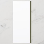 Elegantes Olivenholz Grüne Hochzeit Menükarte (Rückseite)