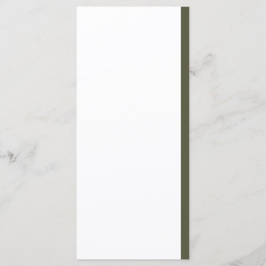 Elegantes Olivenholz Grüne Hochzeit Menükarte (Rückseite)