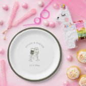 Elegantes Olivenholz Grüne Hochzeit Pappteller (Party)