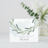 Elegantes Olivenöl Brautparty Rezept Karte (Stehend Vorderseite)