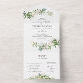 Elegantes Olivenöl Siegel und senden All In One Einladung (Innen Boden)