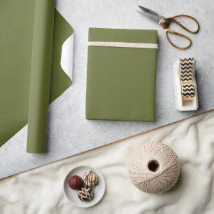 Elegantes Olivgrün einfarbig schlicht Geschenkpapier