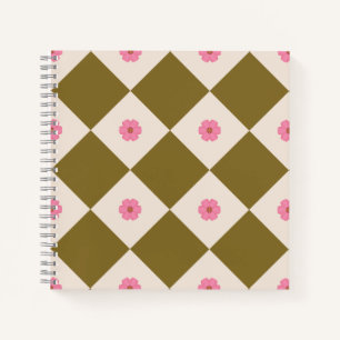 Elegantes olivgrünes und cremefarbenes geometrisch notizblock