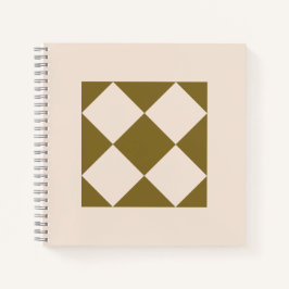 Elegantes olivgrünes und cremefarbenes geometrisch notizblock