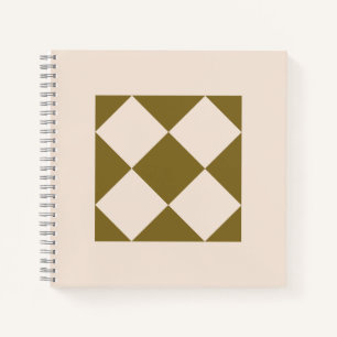 Elegantes olivgrünes und cremefarbenes geometrisch notizblock