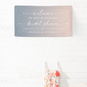 Elegantes Ombre Blue & Pink Brautparty Willkommen Banner (InSitu)