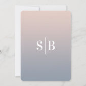 Elegantes Ombre Blush Pink & Blue Brautparty Einladung (Rückseite)