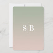 Elegantes Ombre Green & Light Pink Brautparty Einladung (Rückseite)