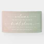 Elegantes Ombre Pink & Green Brautparty Willkommen Banner (Horizontal)