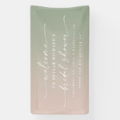 Elegantes Ombre Pink & Green Brautparty Willkommen Banner (Vertikal)